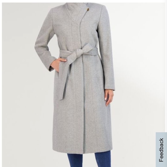 Cole Haan Jackets & Blazers - Cole  Haan Signature Slick Wool Long Coat 45” Grey NWT $398 Jacket size 2 womens